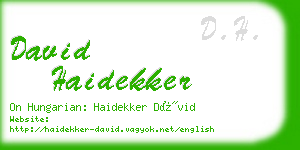 david haidekker business card